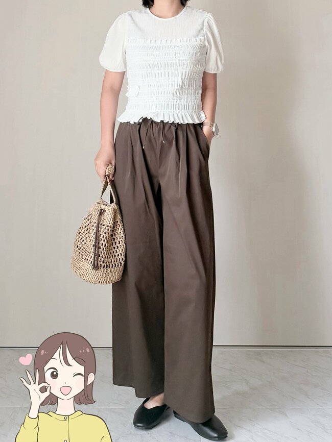 【しまむら】楽ちんすぎて毎日はきたい！1639円の「着回しワイドパンツ」脚長効果もバツグンです！《購入レビュー》