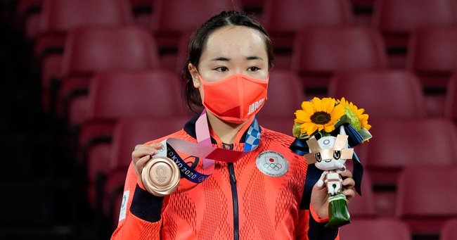 卓球女子シングルスで銅メダルを獲得した伊藤美誠選手