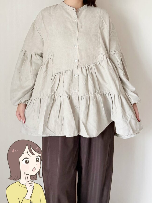 【しまむら】1枚着るだけでコーデがサマになる！おしりまで隠れる「ふんわりブラウス」オシャレに体型カバーできて感動！《着用レビュー》