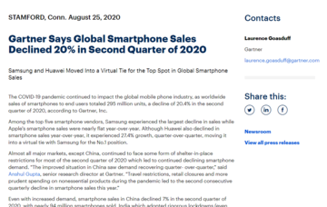 世界のスマホ販売でのコロナ禍の打撃は予想より小さいか? マイナス幅は10%前後