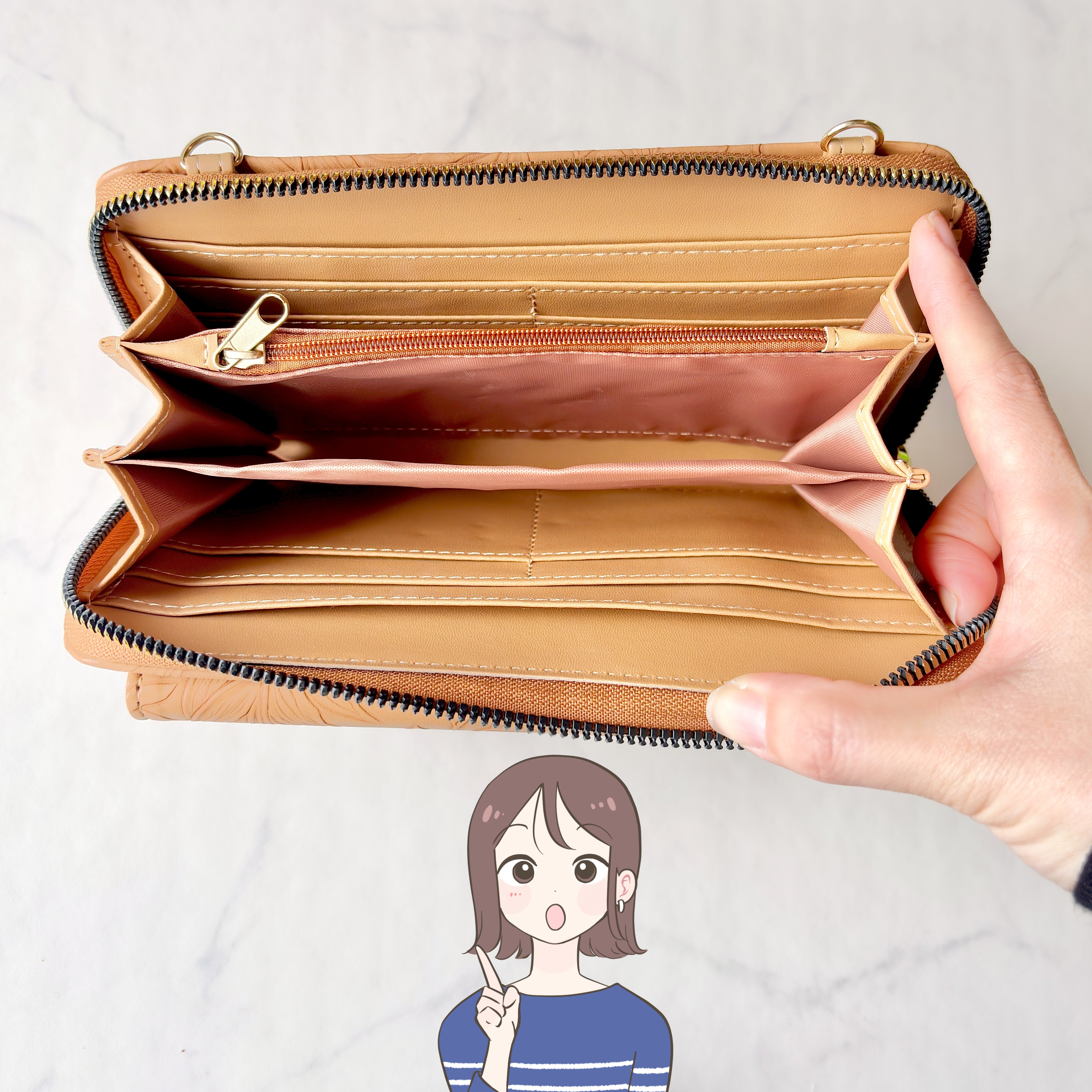 カードや診察券が50枚も入った…！しまむらの“1419円お財布ショルダー”スマホも収納できて天才すぎる！