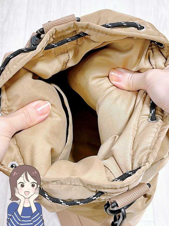 「毎日使ってます」「買って良かった」3COINSの“荷物がたっぷり入る巾着ショルダー”ガバッと開いて使いやすい！「天気に関係なく使いたくなる可愛さ」