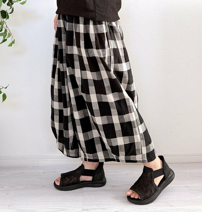 【しまむら】夏パンツの正解じゃん…！サラッと涼しい「ふんわりワイドパンツ」脚の太さが目立ちにくいんです！《購入レビュー》