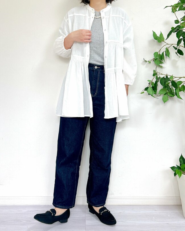 すぽんと着るだけで大人かわいい！しまむらの「ワンピースみたいなブラウス」お尻まですっぽり隠せるのが嬉しい！